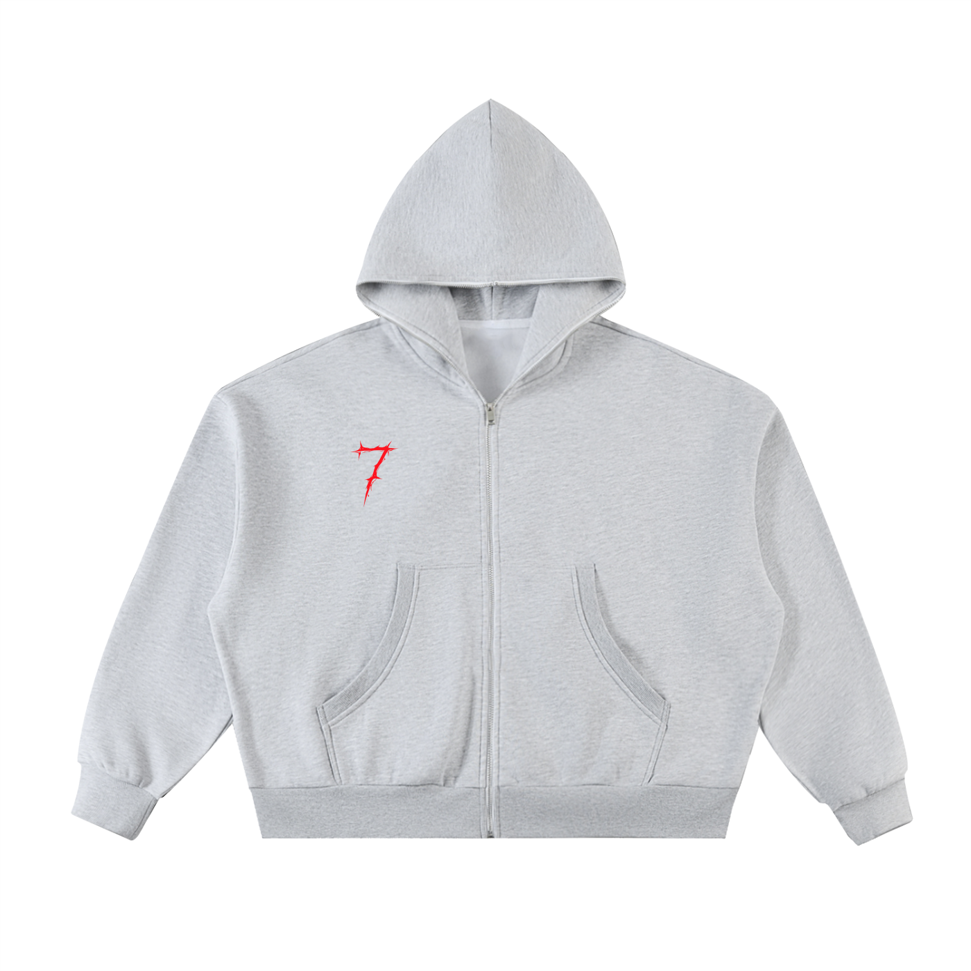 7 Fleeced Full-Zip Boxy Hoodie