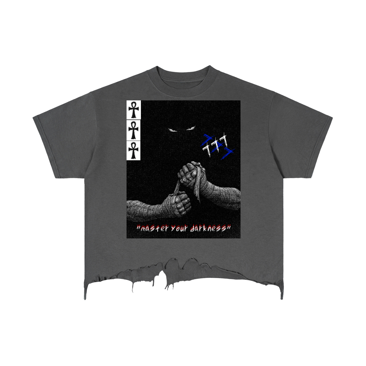Master OF Darkness Distressed Hem T-Shirt