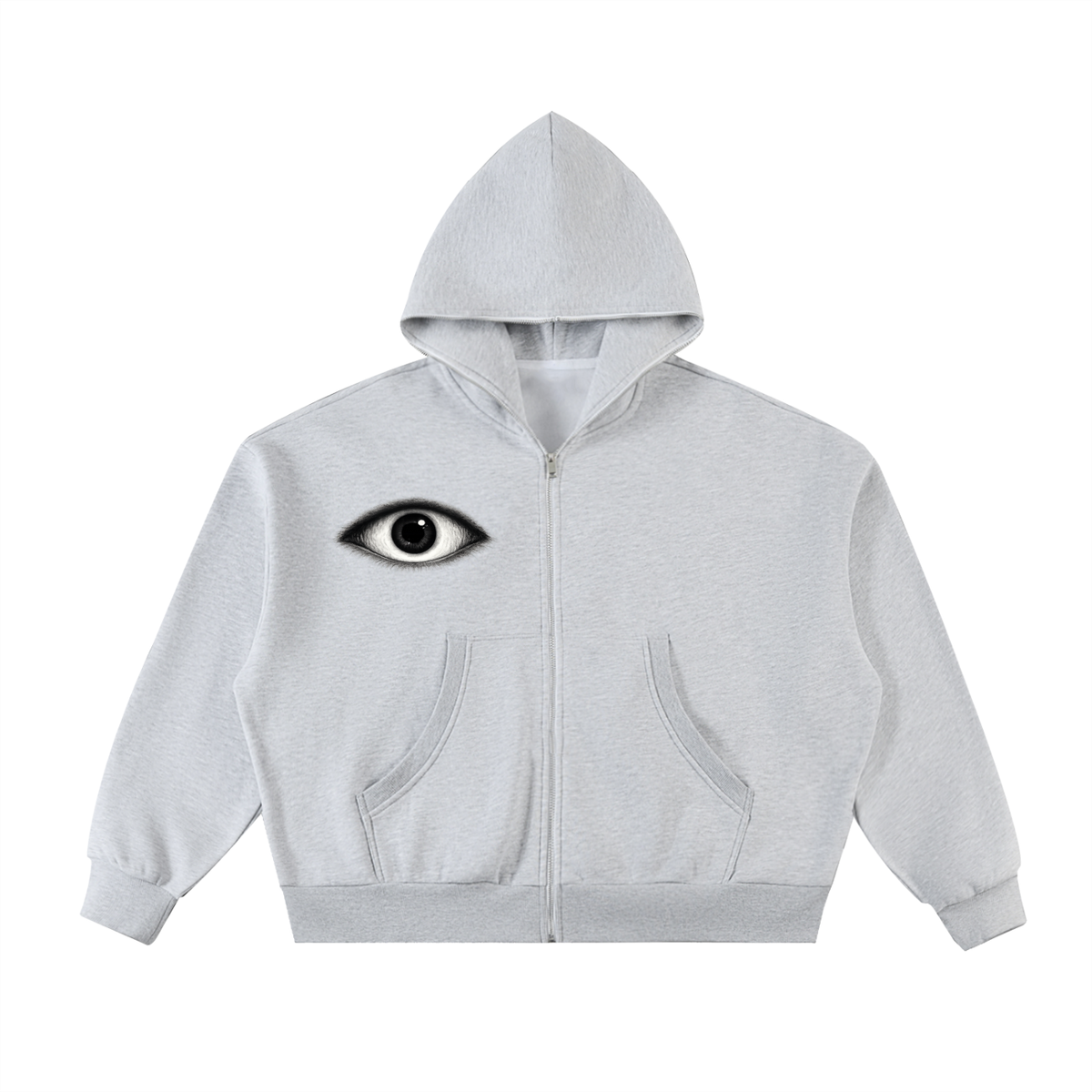 EYE Fleeced Full-Zip Boxy Hoodie