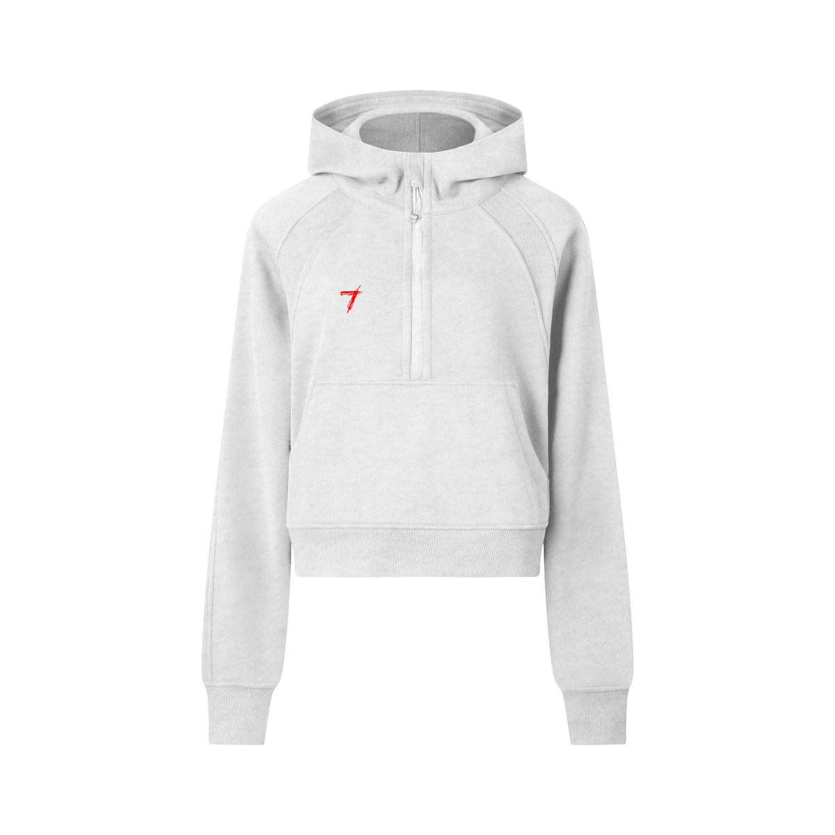 Woman Cropped Half-Zip Hoodie