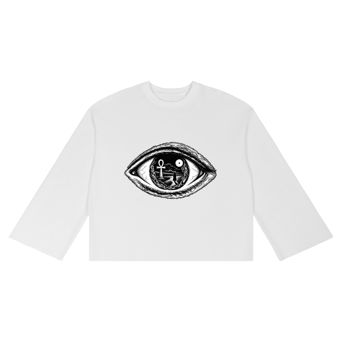 Unisex Waffle Raw Edge T-Shirt