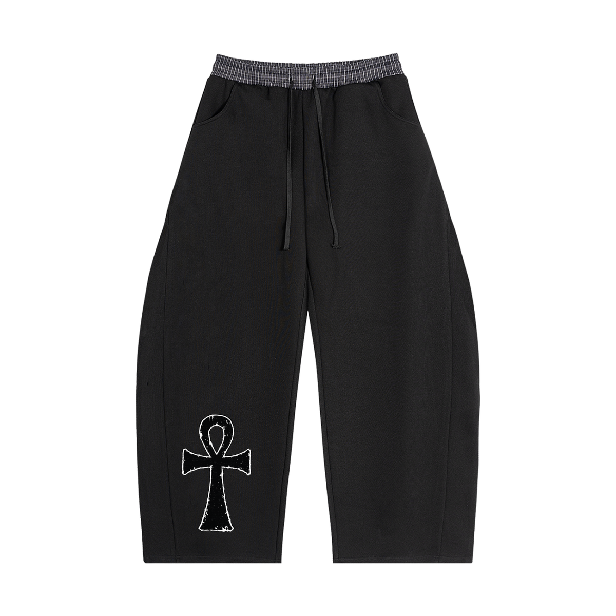 Plaid Waistband Barrel Sweatpants