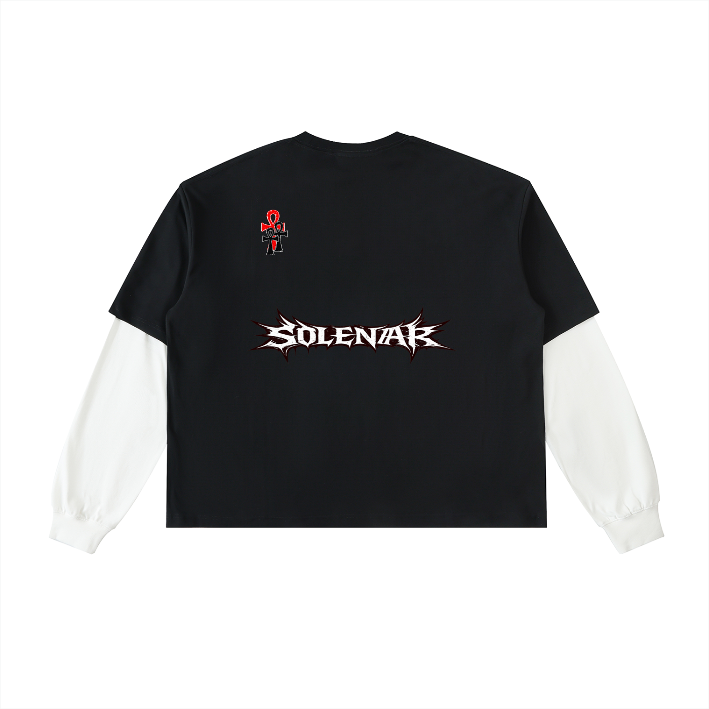 Layered Contrast Sleeve Cotton T-Shirt