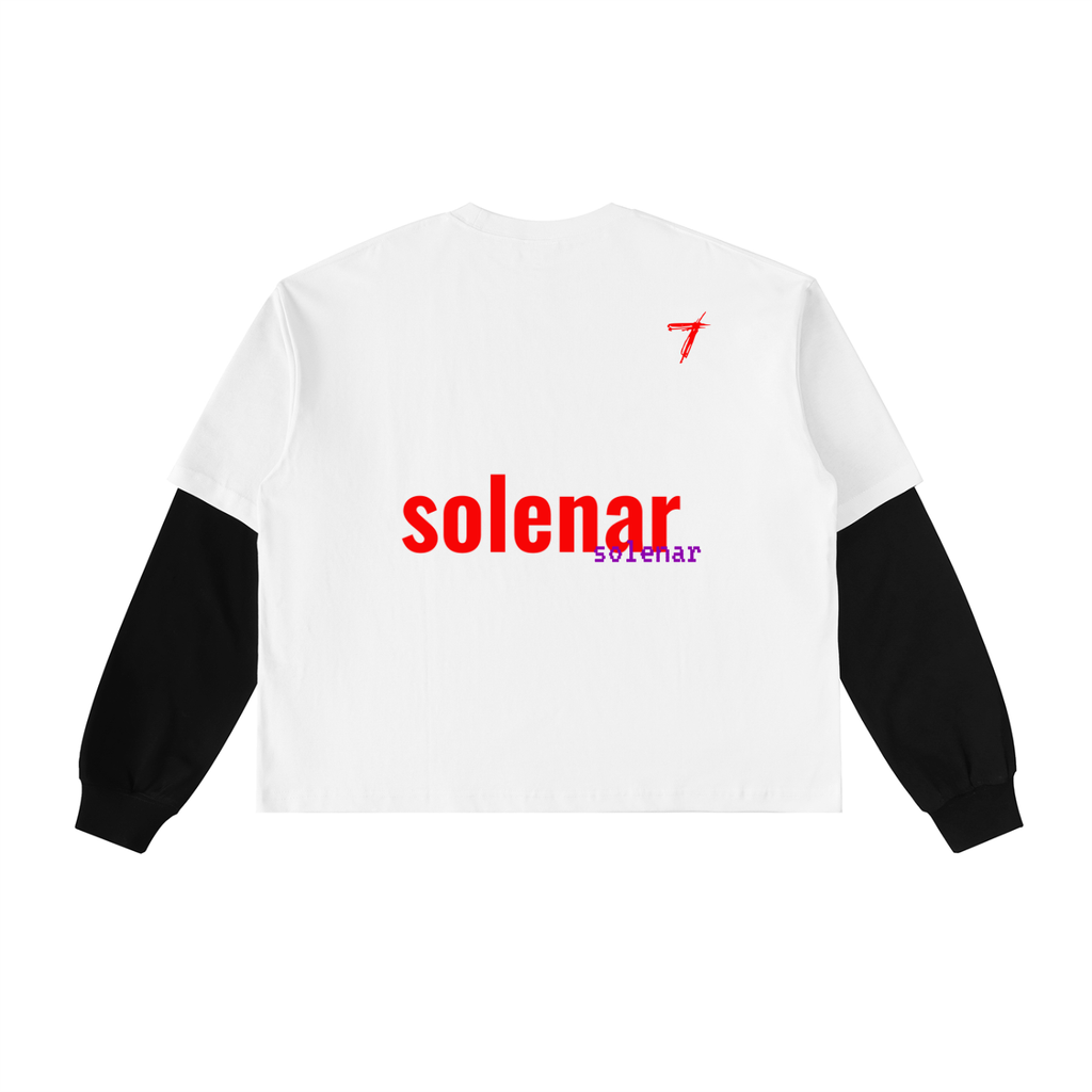 Ankh Layered Contrast Sleeve Cotton T-Shirt