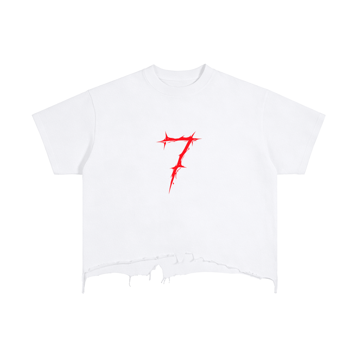 Vintage Wash Boxy Distressed Hem T-Shirt