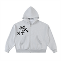 Fleeced Full-Zip Boxy Hoodie