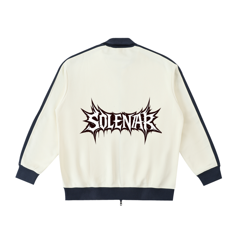 Contrast Trim Stand Collar Jacket