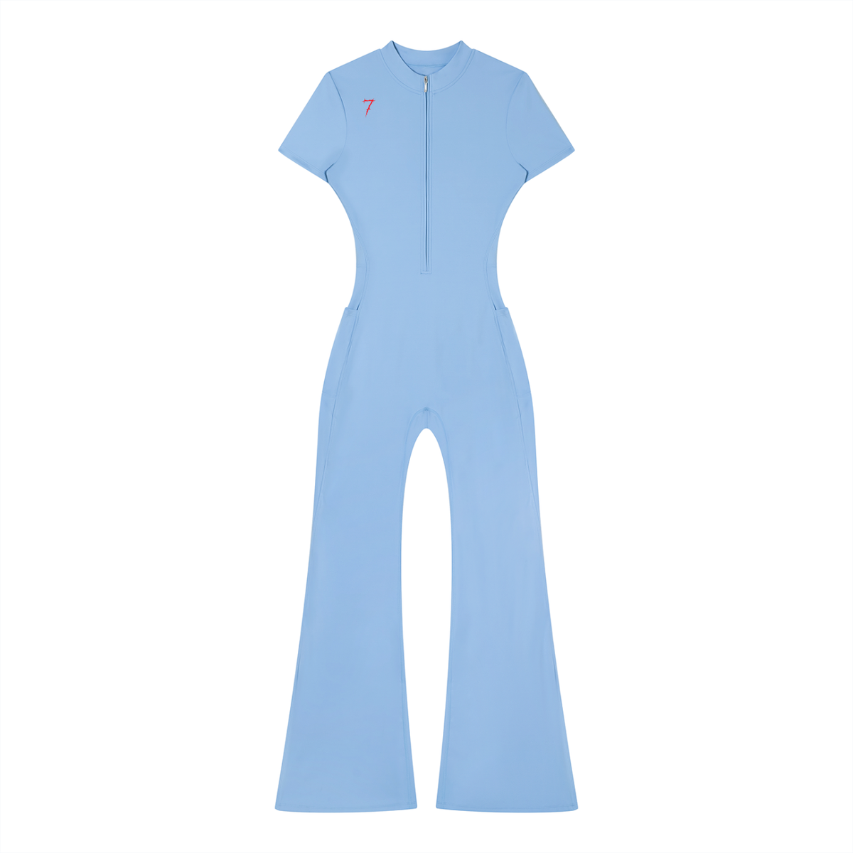 Women’s Tight Flared Leg Quarter-Zip Jumpsuit
