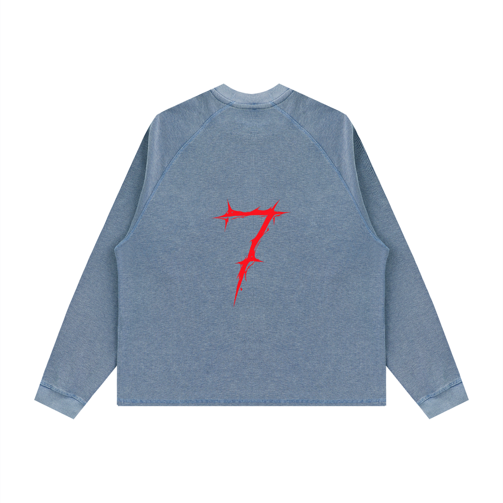 Unisex Vintage Wash Boxy  Waffle T-Shirt