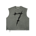 Distressed Grommet Eyelet Tank Top