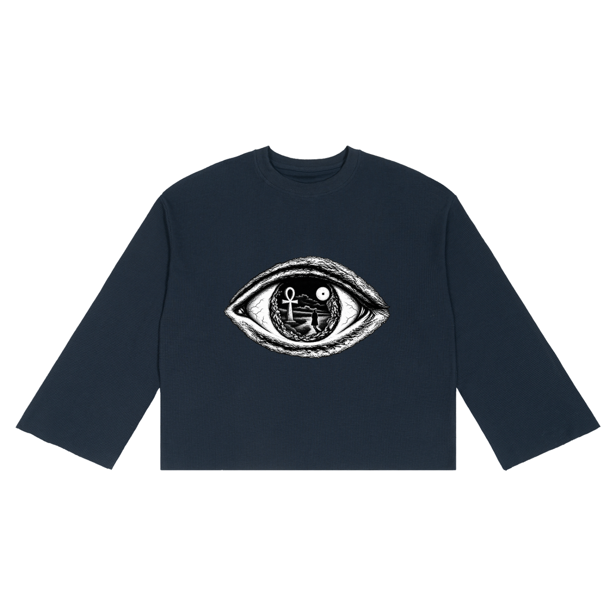 Unisex Waffle Raw Edge T-Shirt