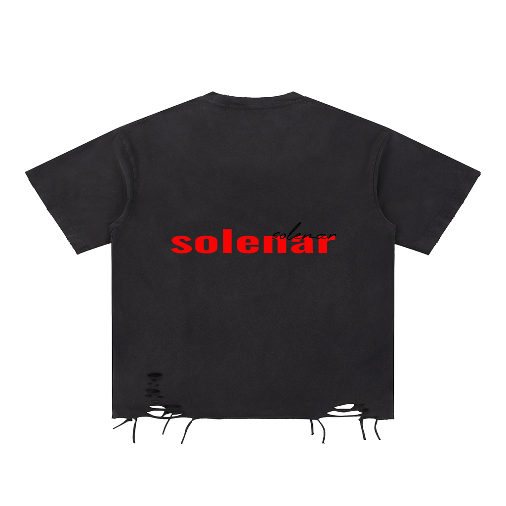 2 eyes Washed Raw-Hem T-Shirt