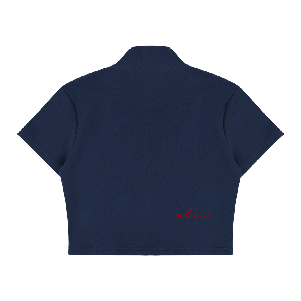 Women's Cropped Full Zip Short Sleeve T-Shirt