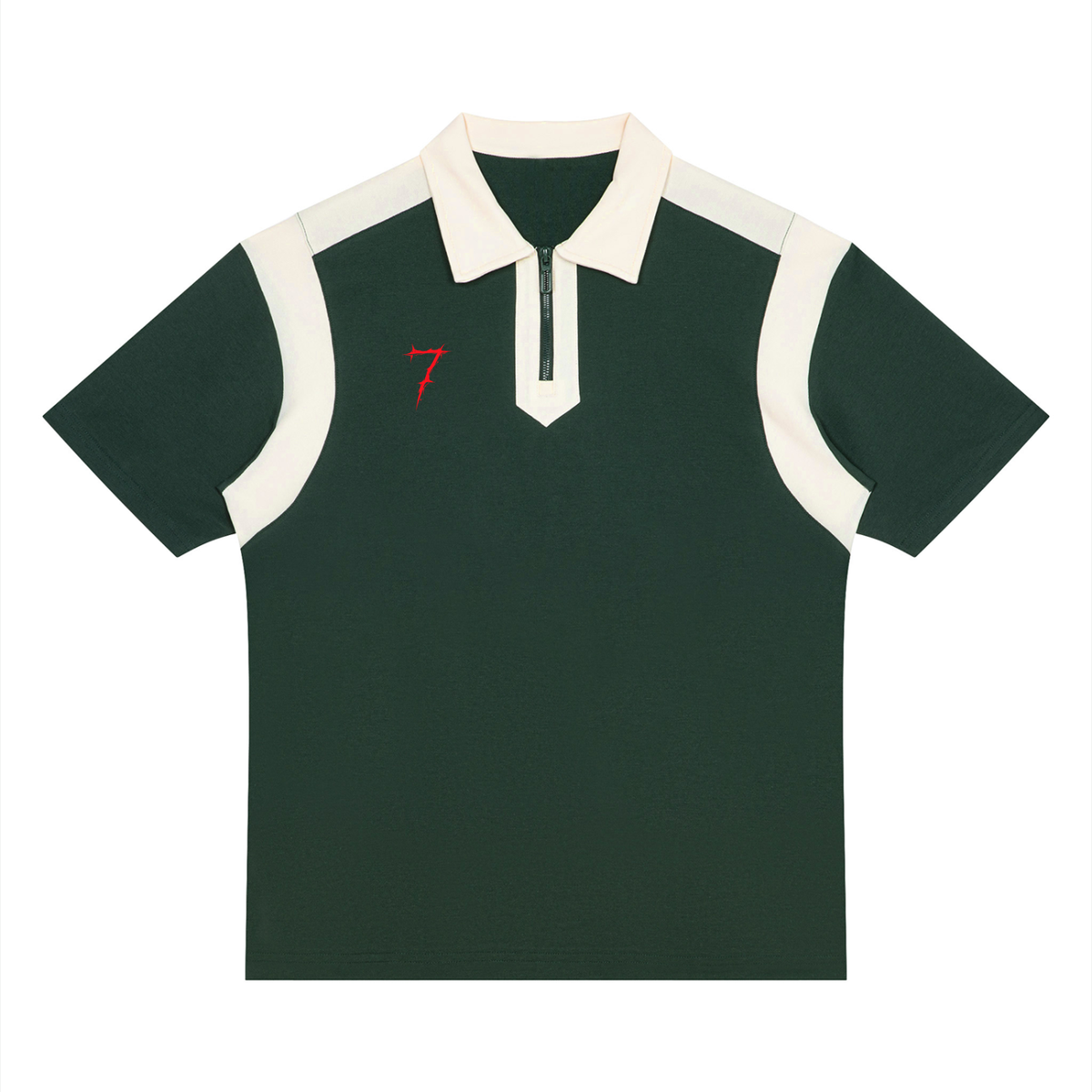 Unisex Color Block Quarter Zip Polo Shirt