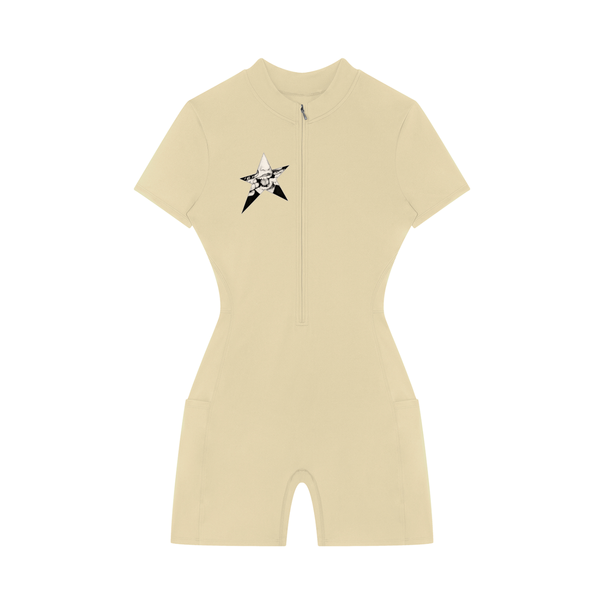 Women's Quarter-Zip Short Sleeve Romper