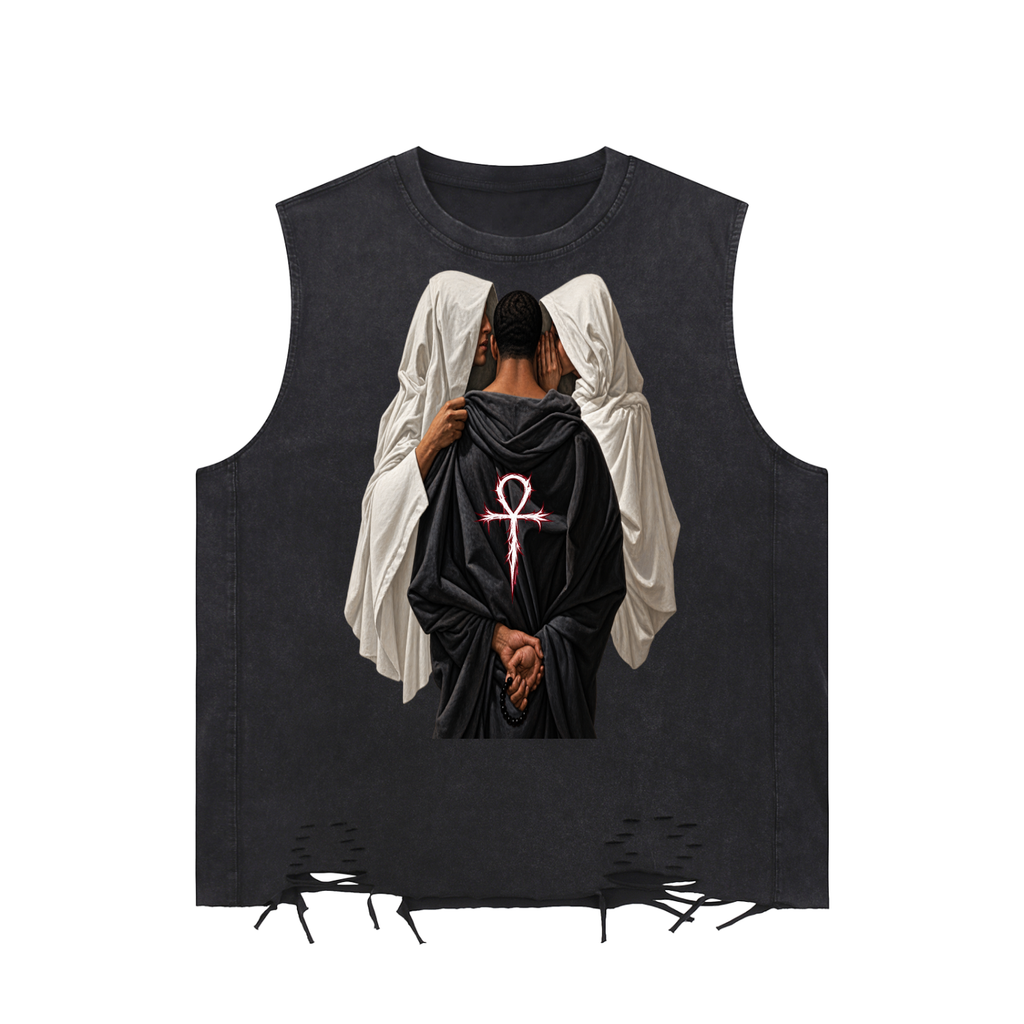Snow Washed Raw-Hem Tank Top