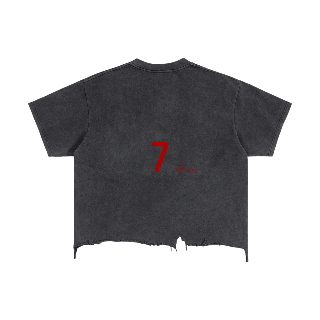 Vintage Wash Boxy Distressed Hem T-Shirt