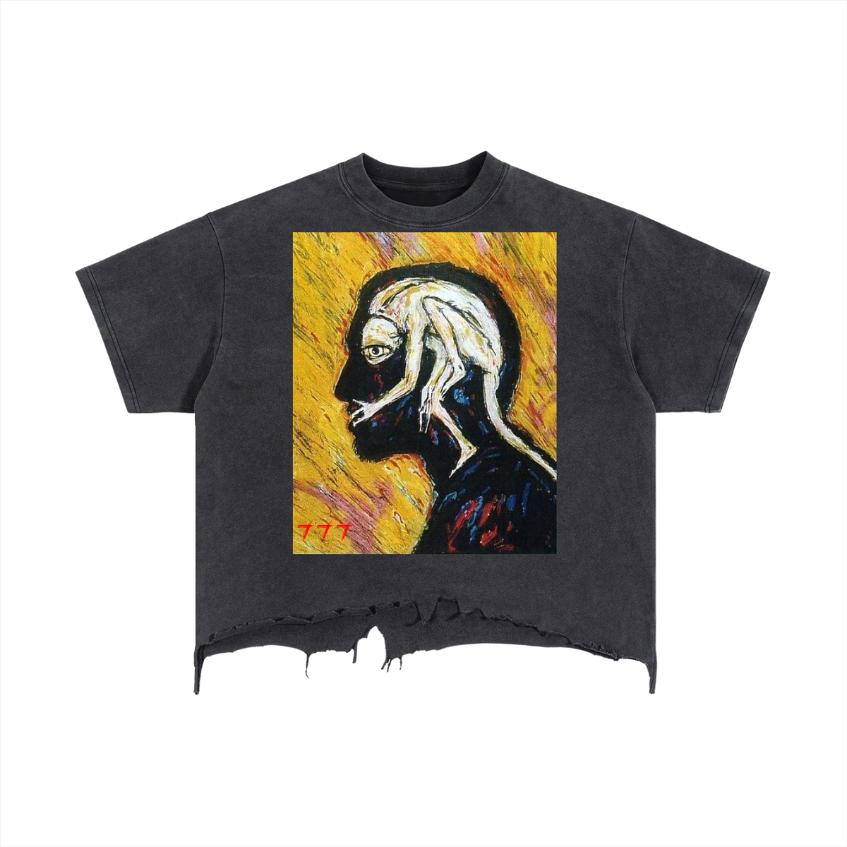 Hidden Distressed Hem T-Shirt