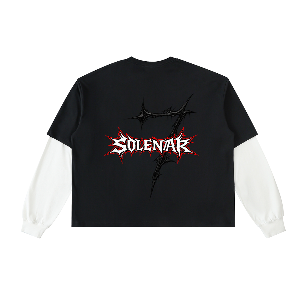 Stoic Layered Contrast Sleeve Cotton T-Shirt