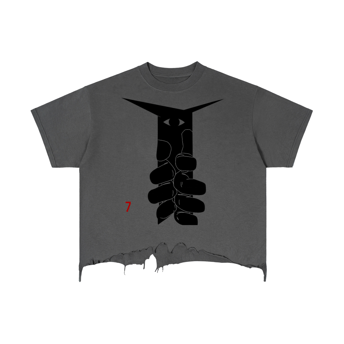 Vintage Wash Boxy Distressed Hem T-Shirt