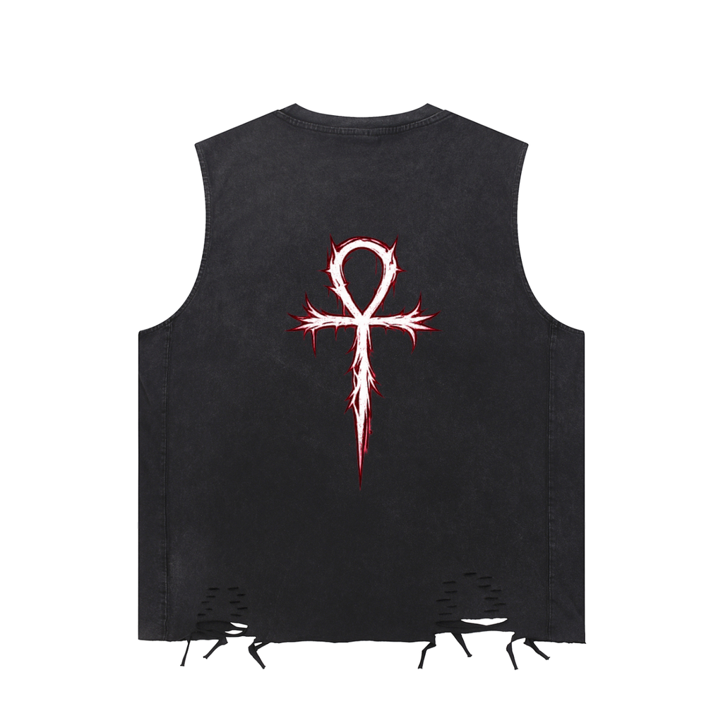 Snow Washed Raw-Hem Tank Top