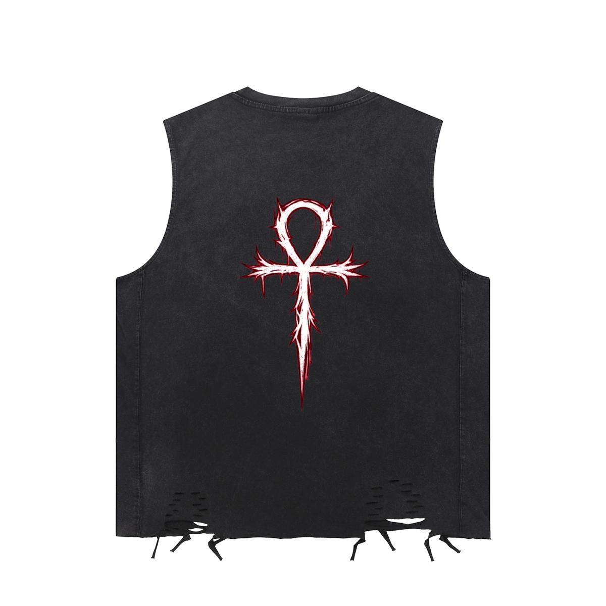 Snow Washed Raw-Hem Tank Top