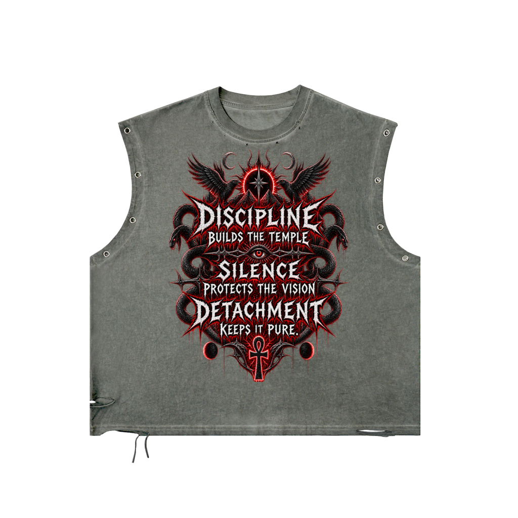 Stoic Distressed Grommet Eyelet Tank Top