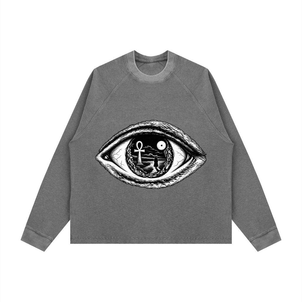 Unisex Vintage Wash Boxy  Waffle T-Shirt