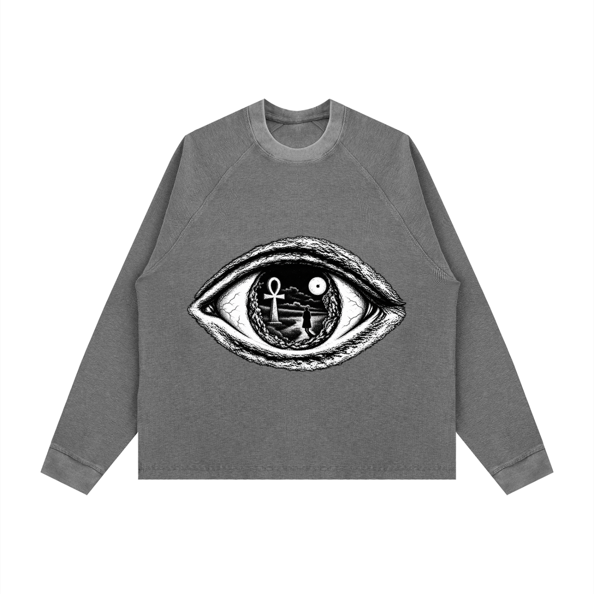 Unisex Vintage Wash Boxy  Waffle T-Shirt