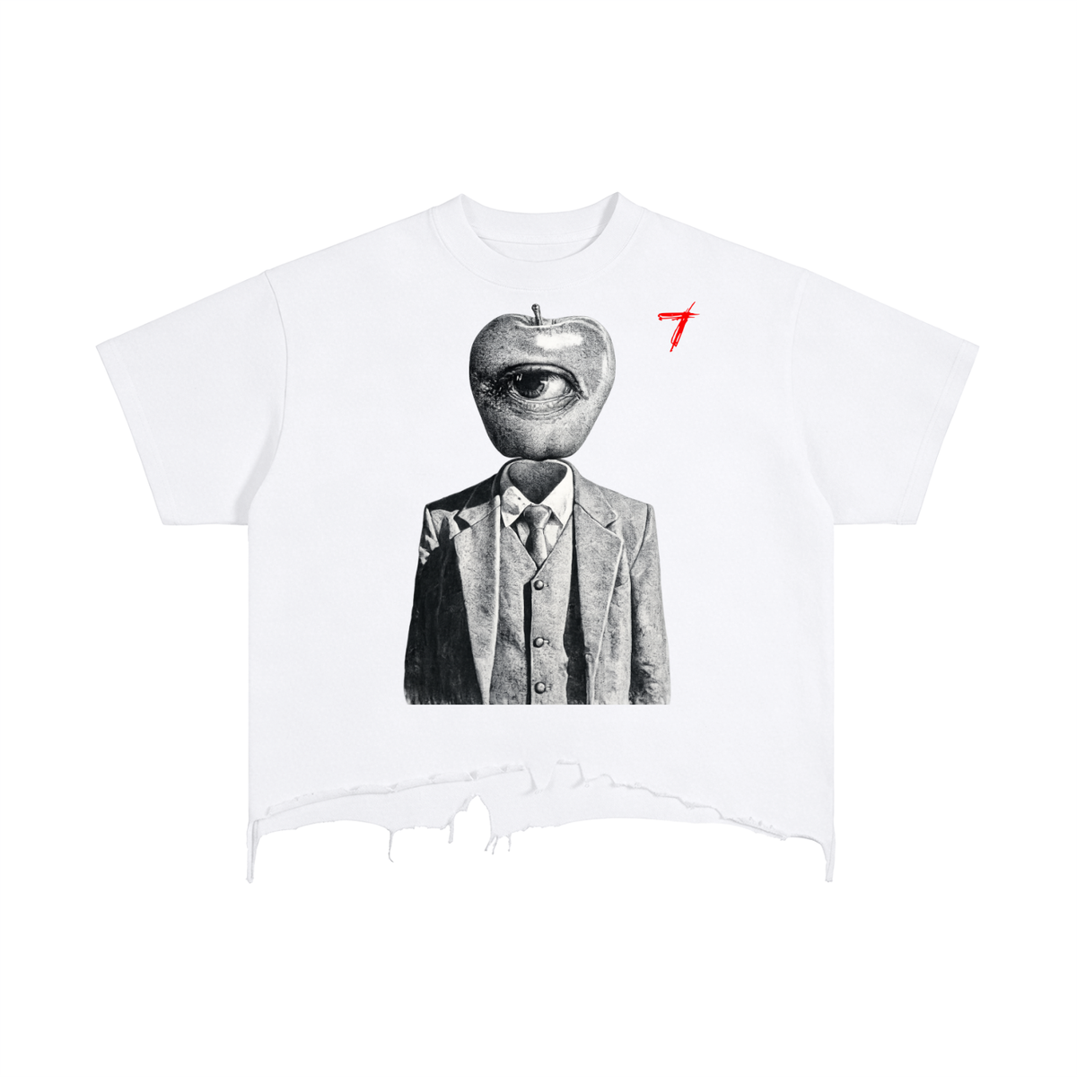 Apple EYE Vintage Wash Boxy Distressed Hem T-Shirt