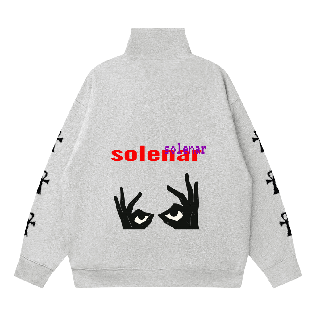 2 eyes Quarter-Zip Drop Shoulder Sweatshirt