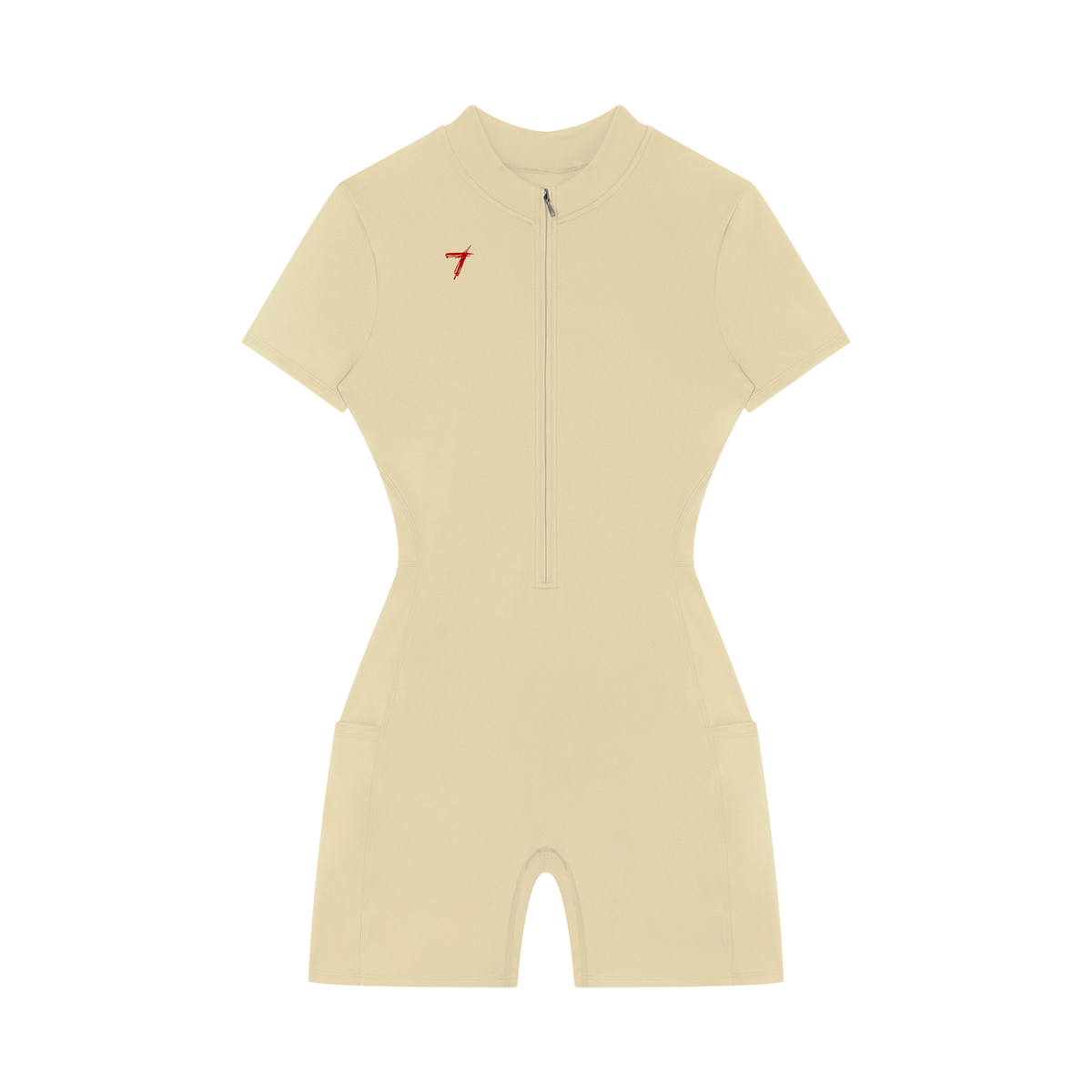 Women's Quarter-Zip Short Sleeve Romper