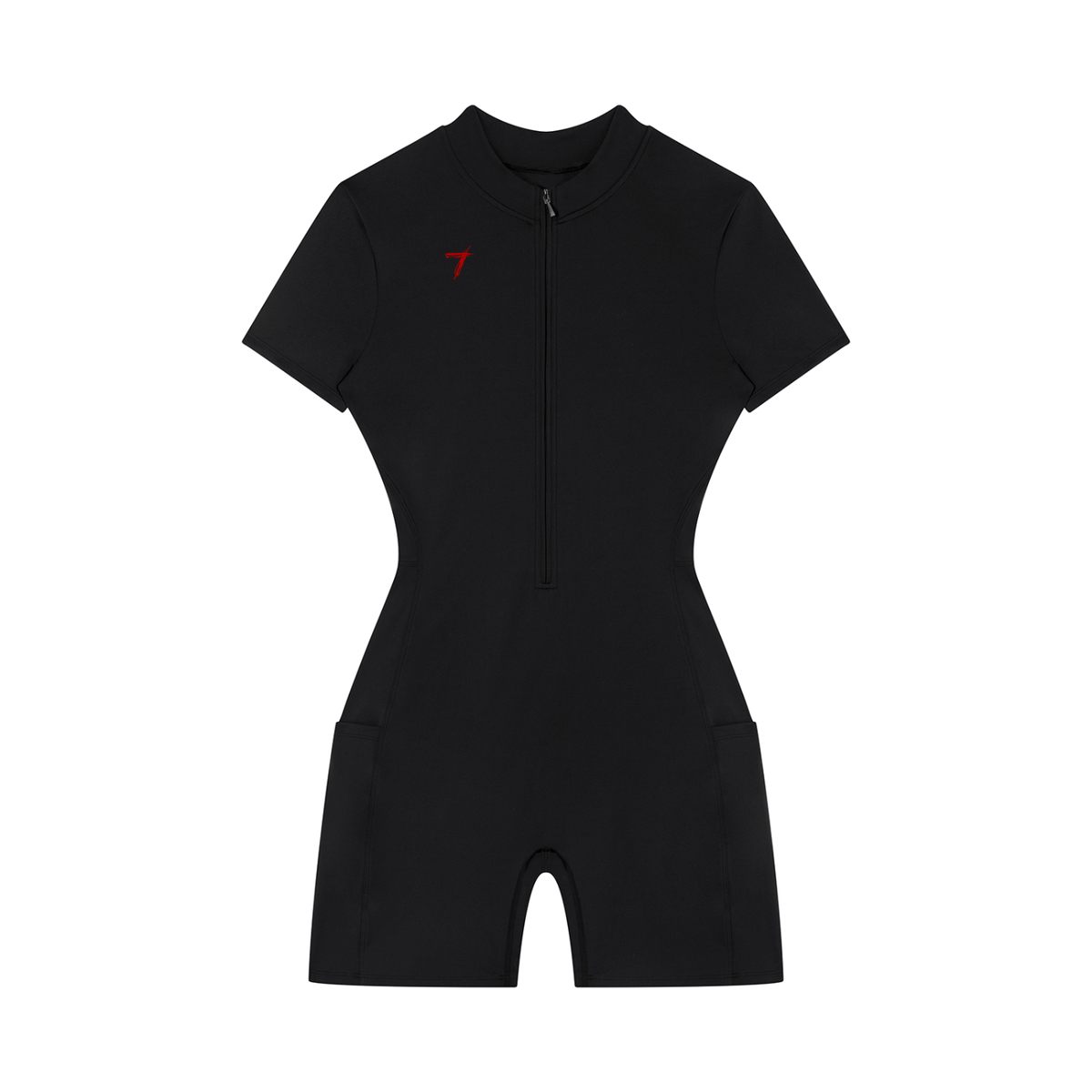 Women's Quarter-Zip Short Sleeve Romper