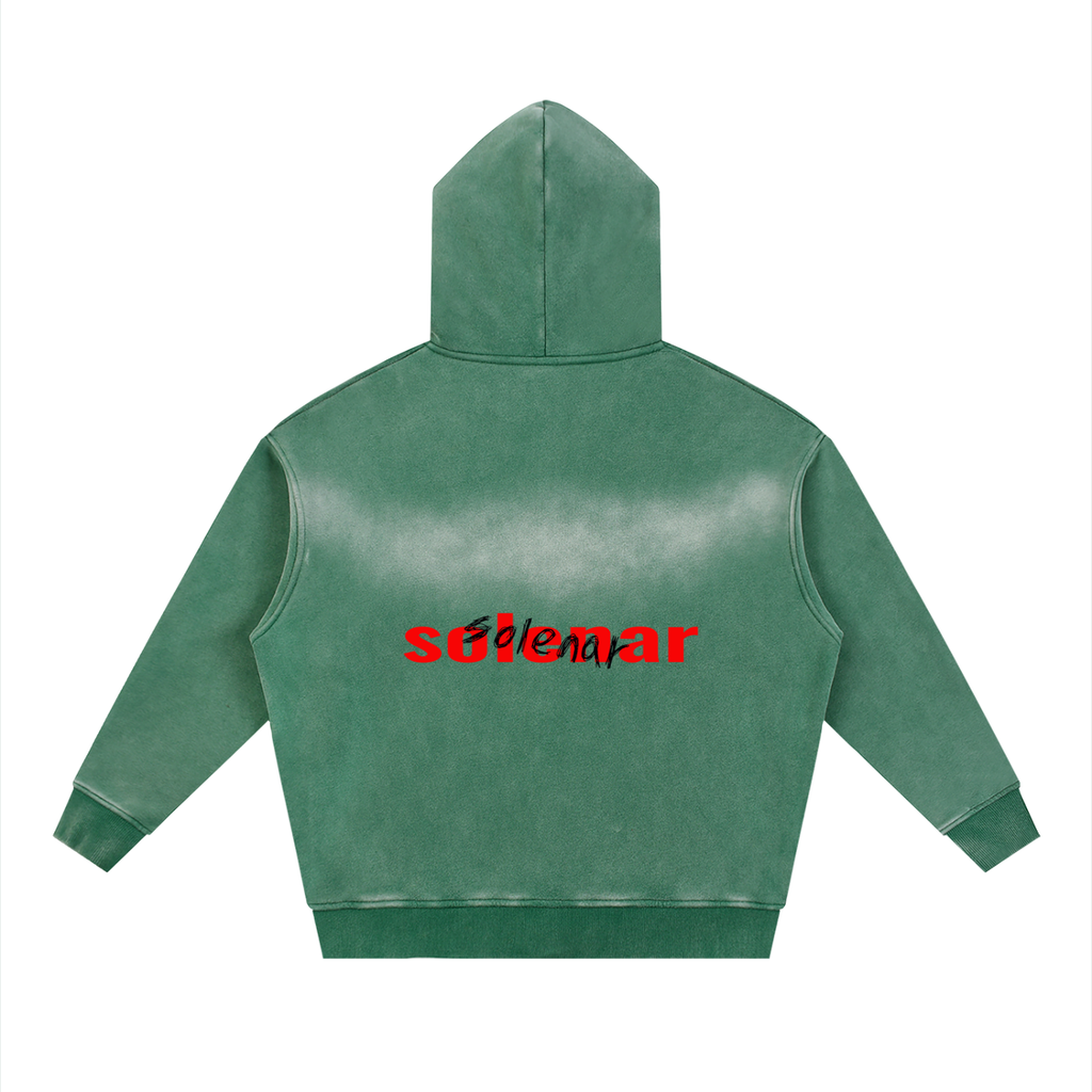 Sunfade Two-way Zipper Boxy Fleece Hoodie