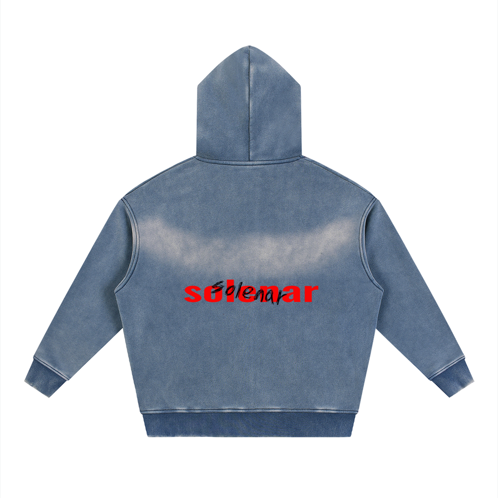 Sunfade Two-way Zipper Boxy Fleece Hoodie