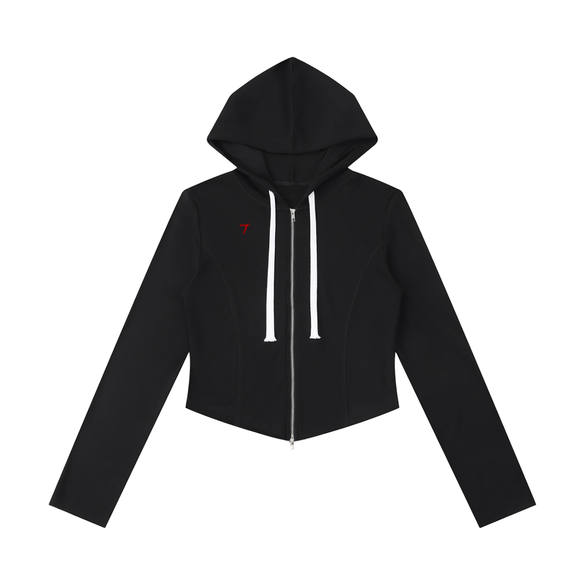 Women's Slim Cropped Full Zip Hoodie