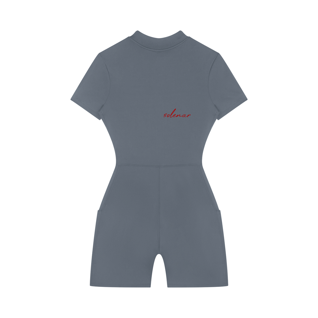 Women's Quarter-Zip Short Sleeve Romper