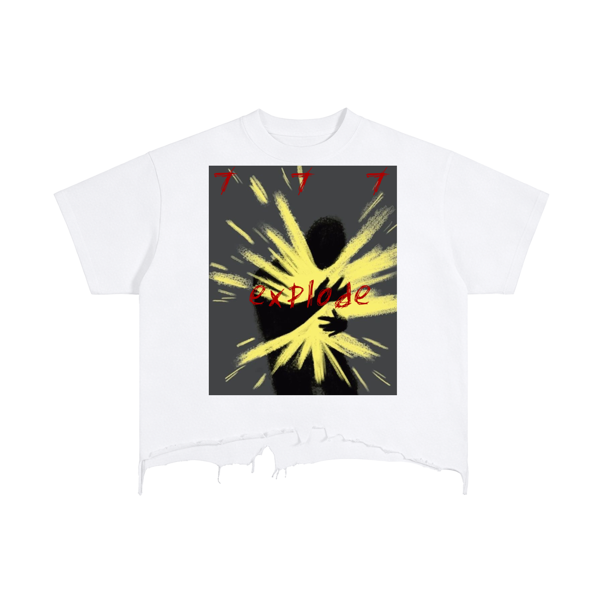 Explode Distressed Hem T-Shirt