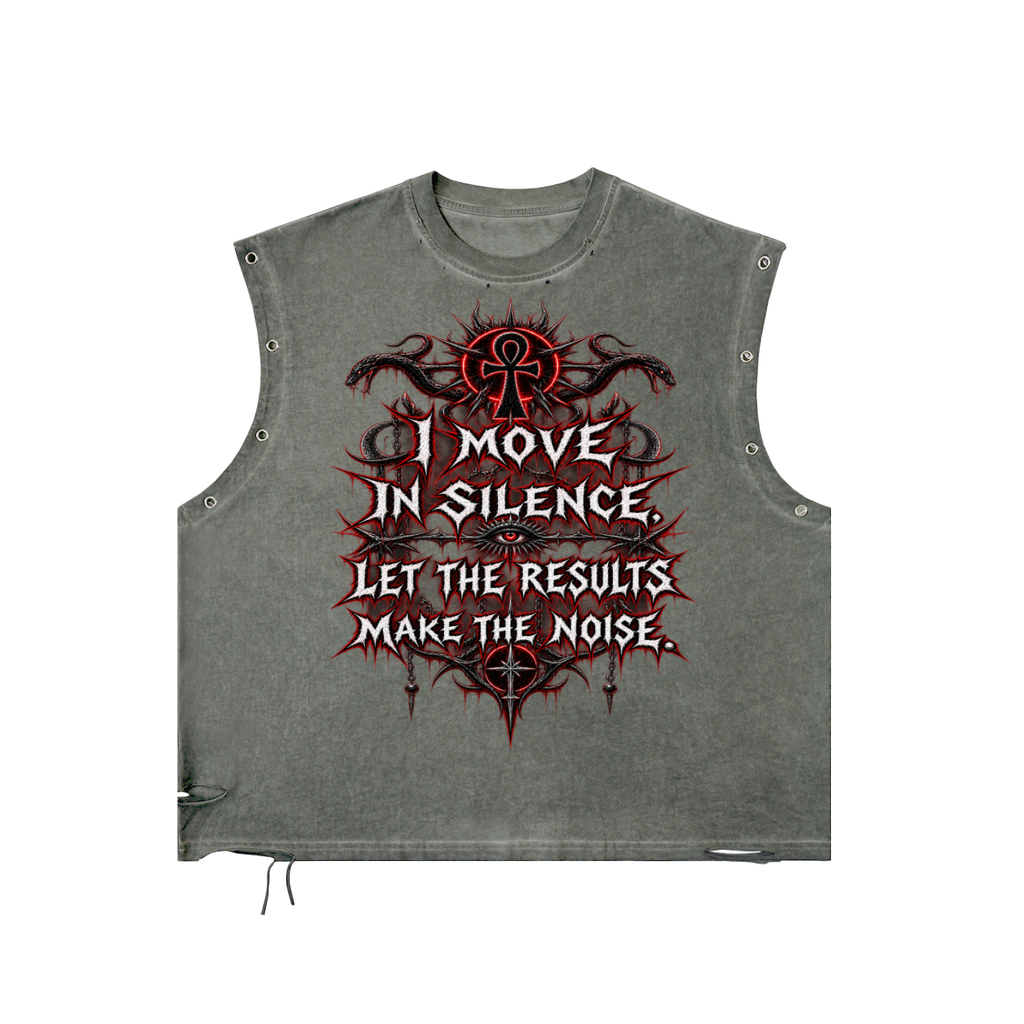 Stoic Distressed Grommet Eyelet Tank Top