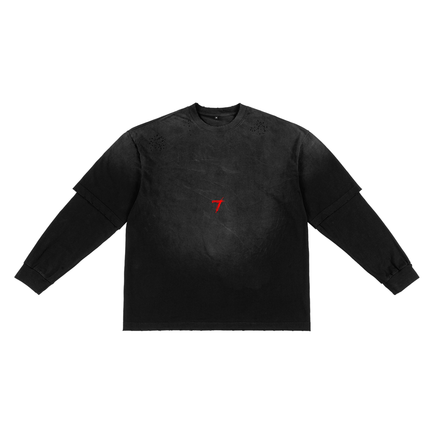 Sunfade Hand-Frayed Faux Two-Piece T-Shirt