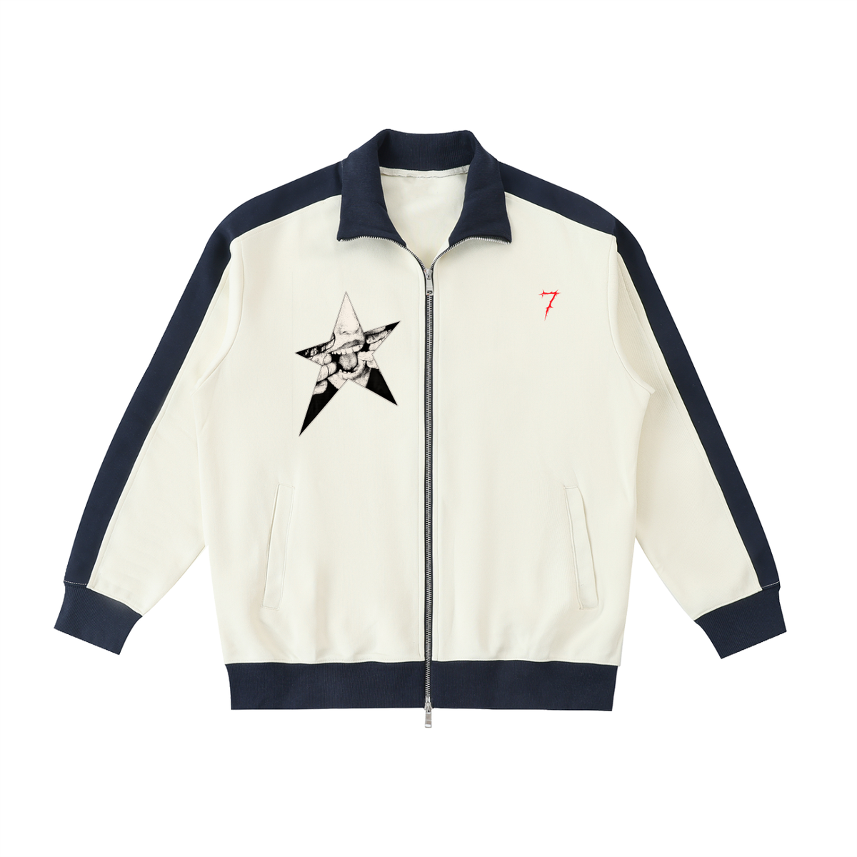 Contrast Trim Stand Collar Jacket