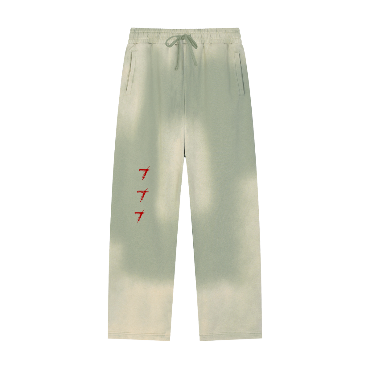 Sun Fade Raw Edge Straight-Leg Sweatpants