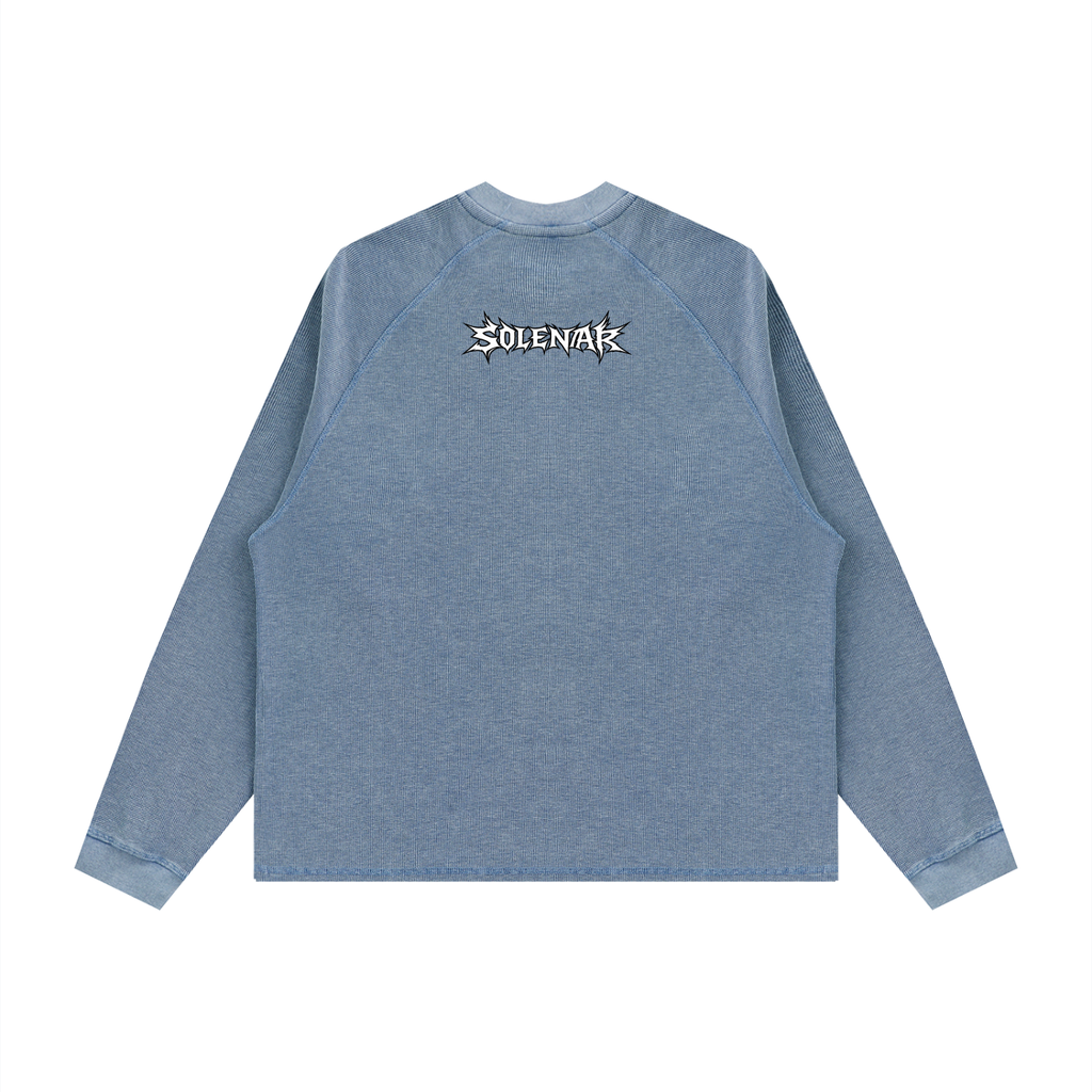 Unisex Vintage Wash Boxy  Waffle T-Shirt
