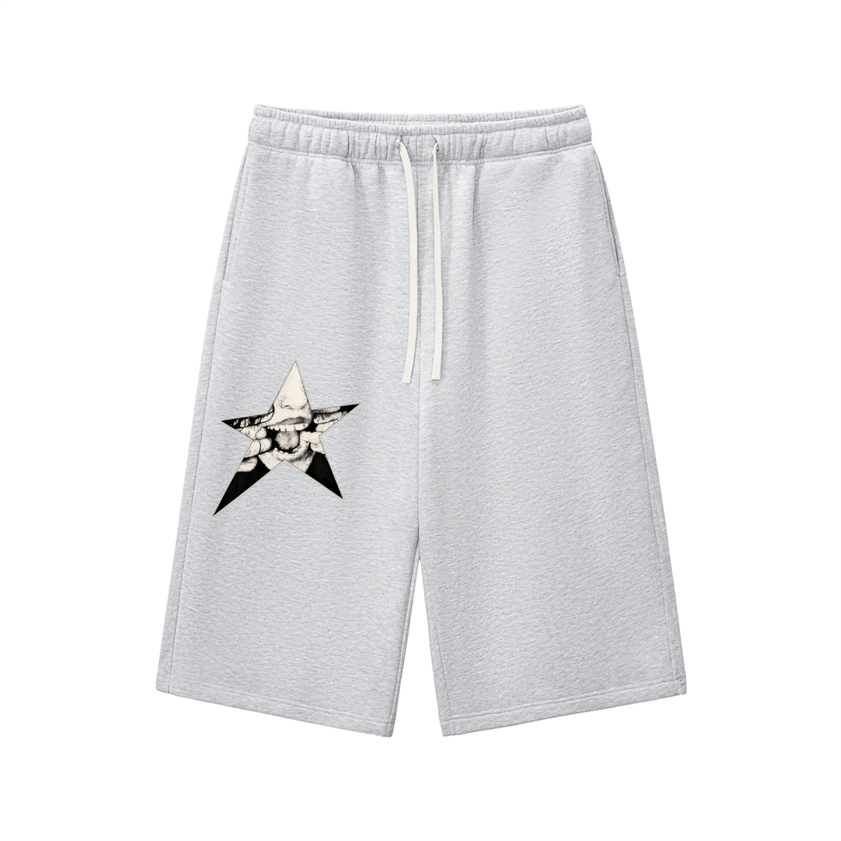 Relaxed Drawstring Three-quarter Sweatpants