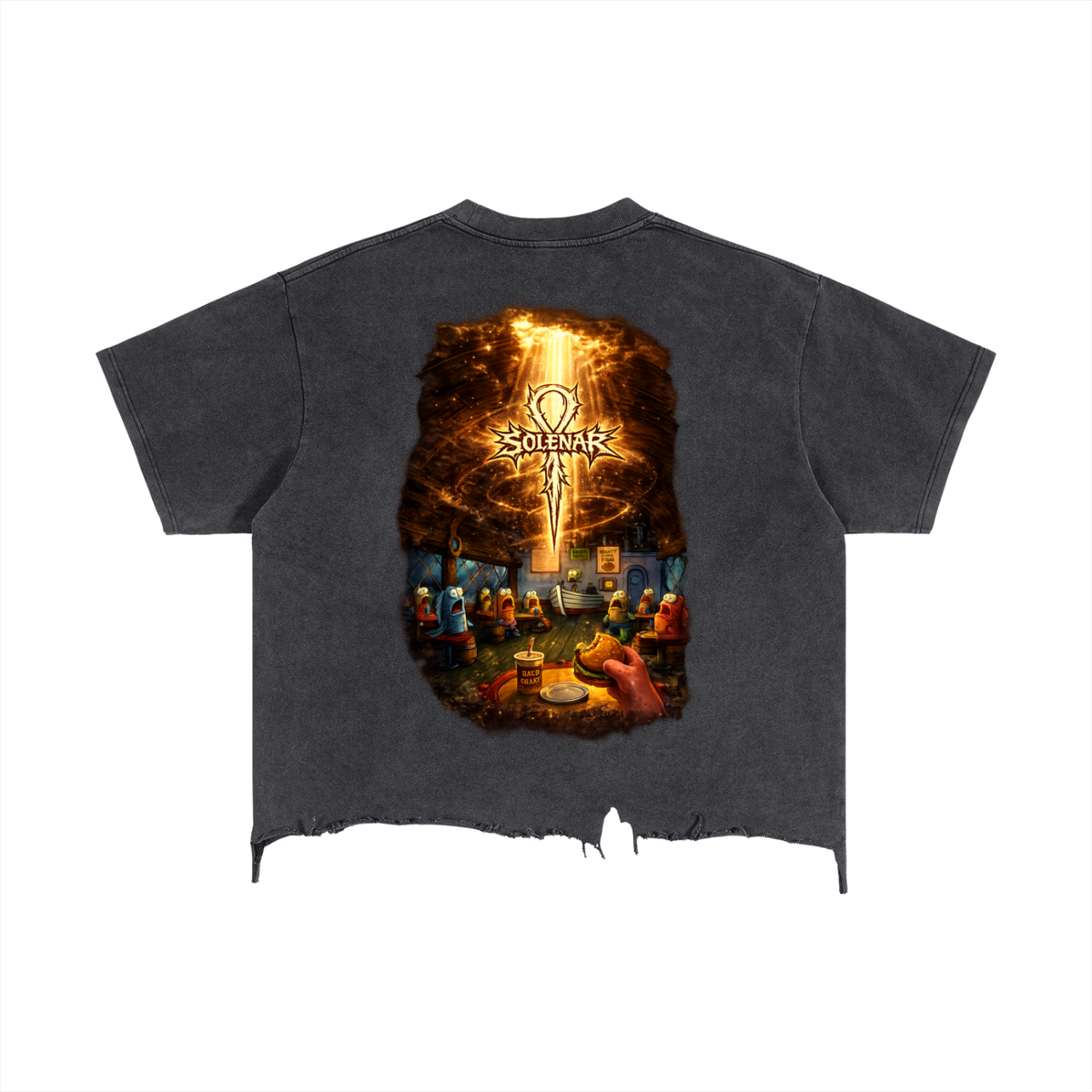 Vintage Wash Boxy Distressed Hem T-Shirt