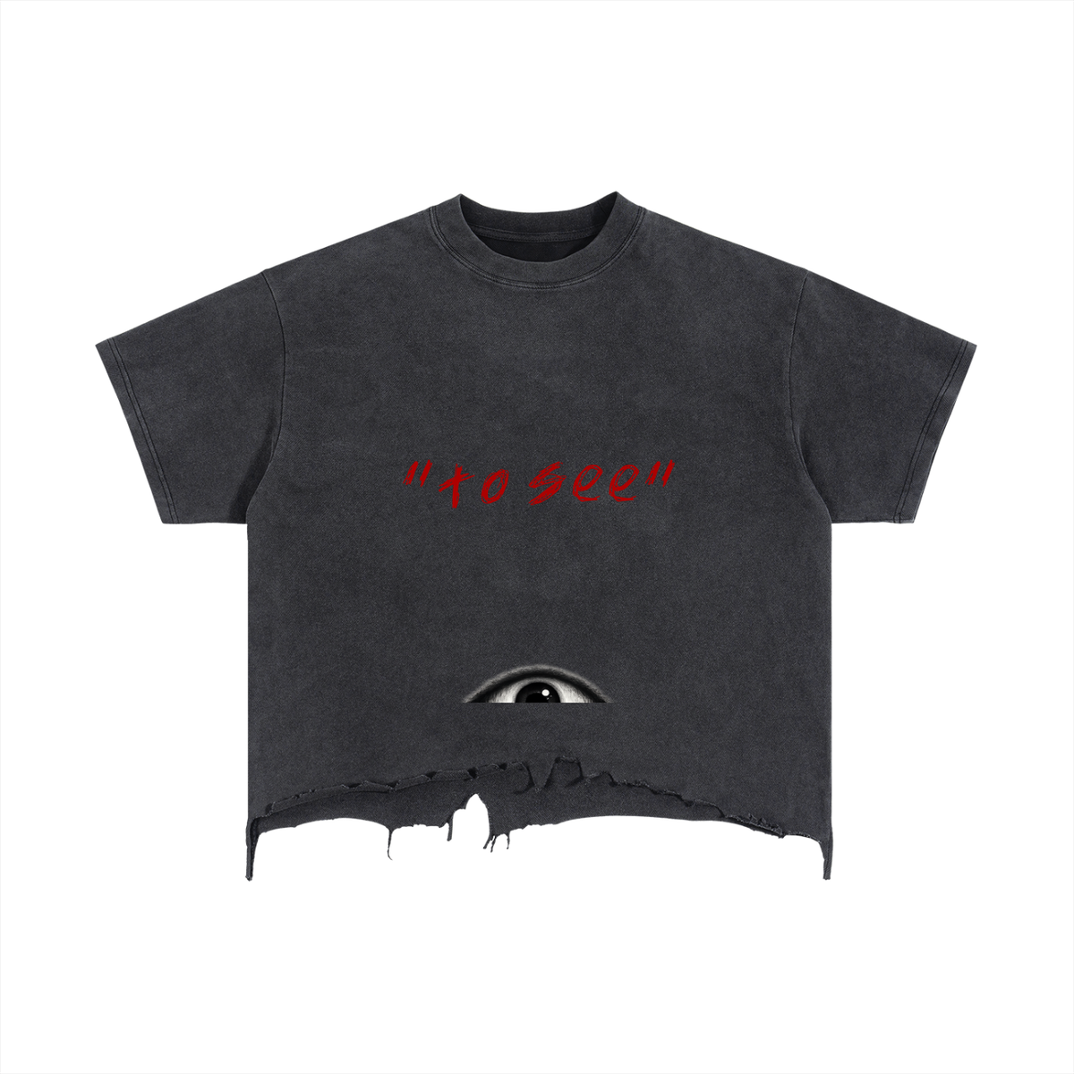 Vintage Wash Boxy Distressed Hem T-Shirt