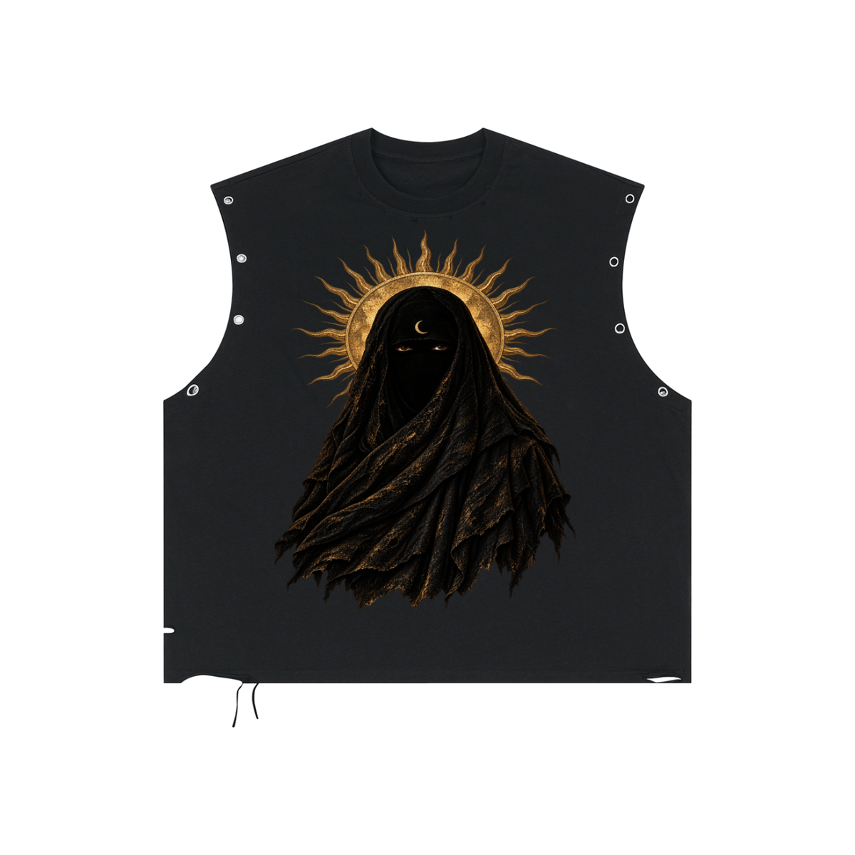Distressed Grommet Eyelet Tank Top