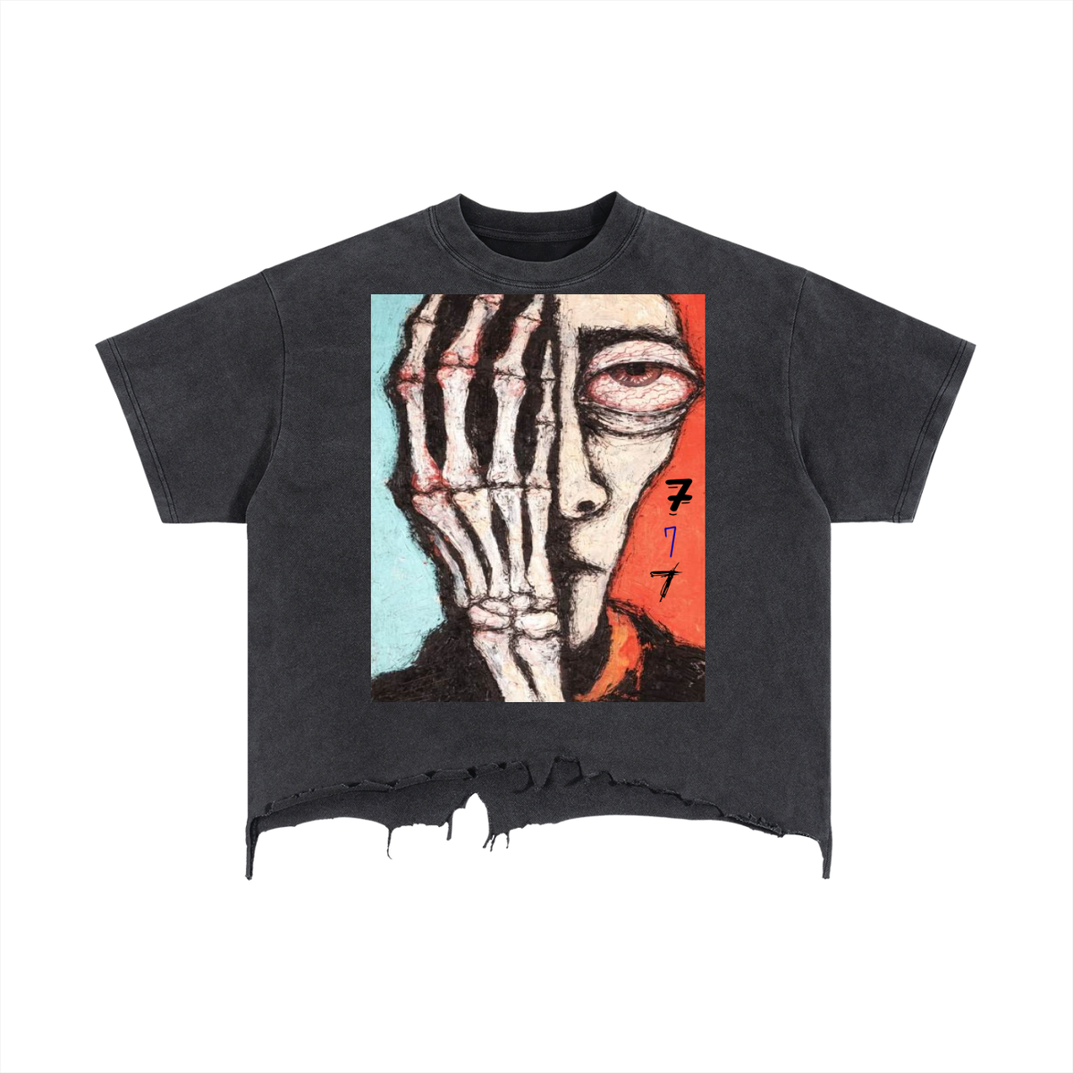 See not to See Distressed Hem T-Shirt