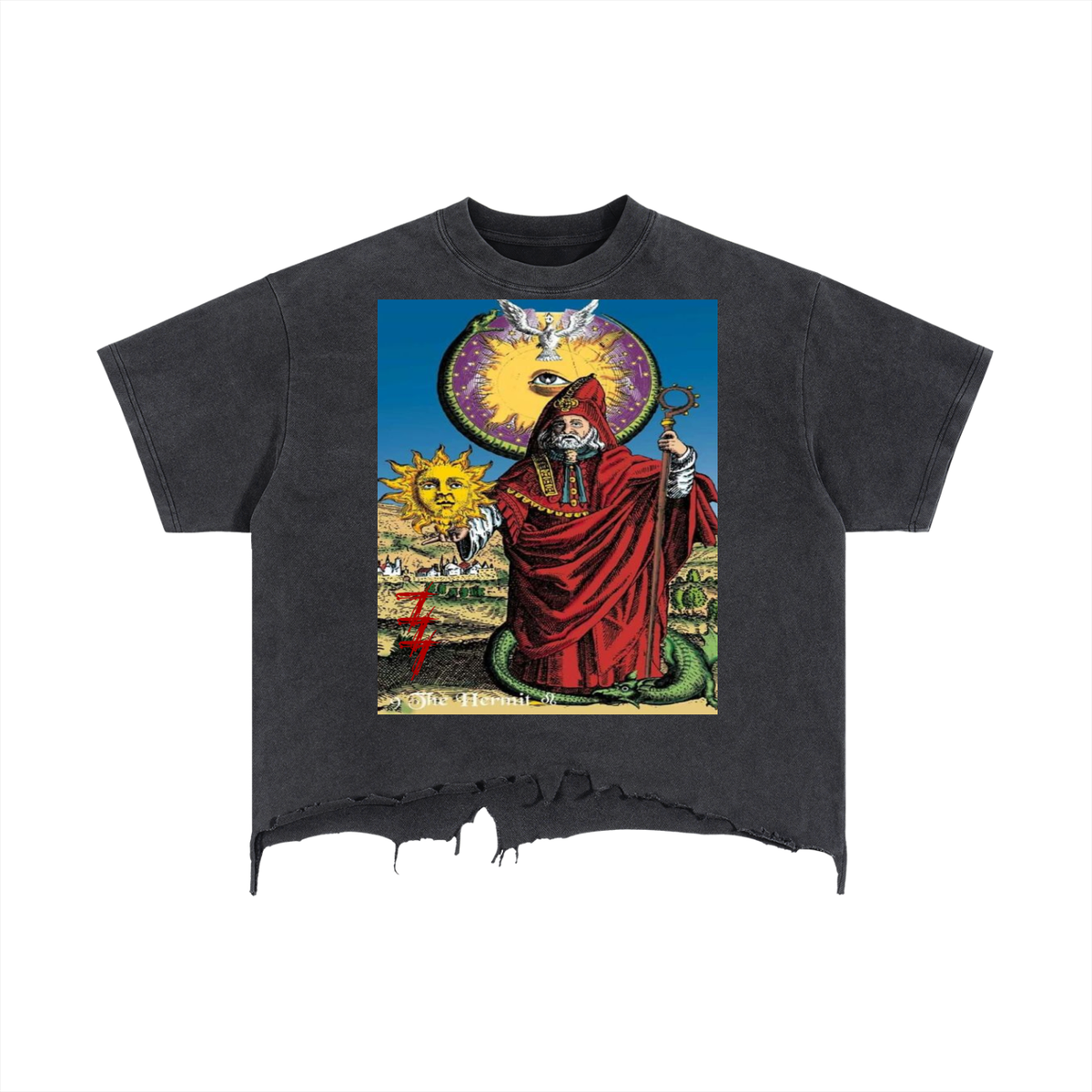 Hermit Distressed Hem T-Shirt