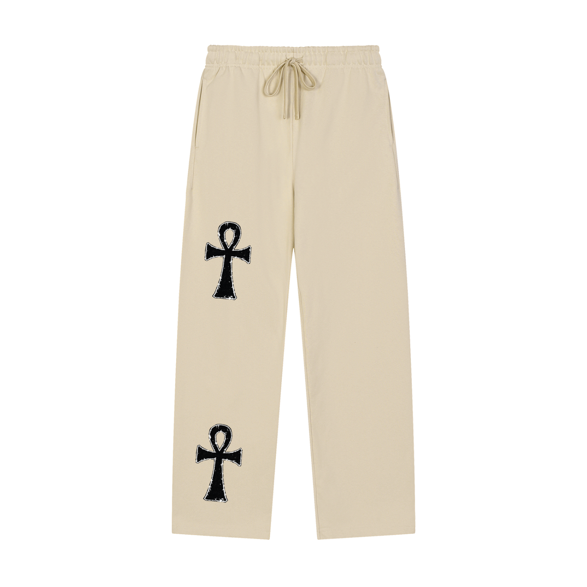 Ankh Solid Color Straight-Leg Sweatpants